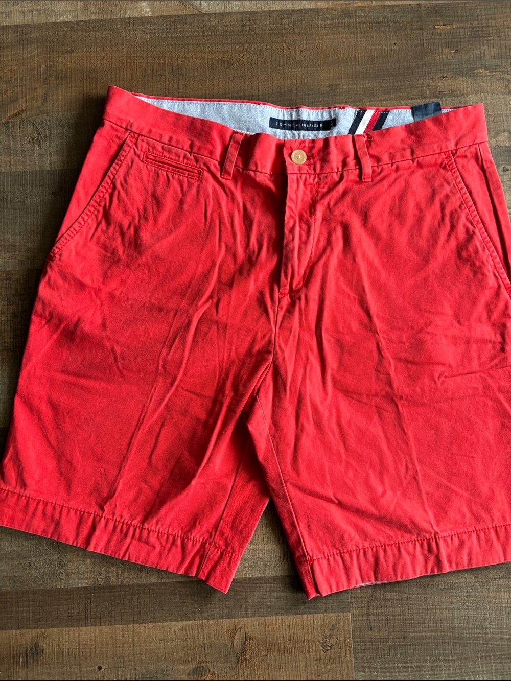 Tommy Hilfiger Red Men's Flat Front Chino Shorts